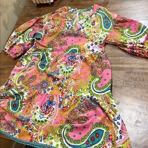 Uncle Frank Dress. S / M. Tiered. Paisley. Boho. Colorful. Has pockets.